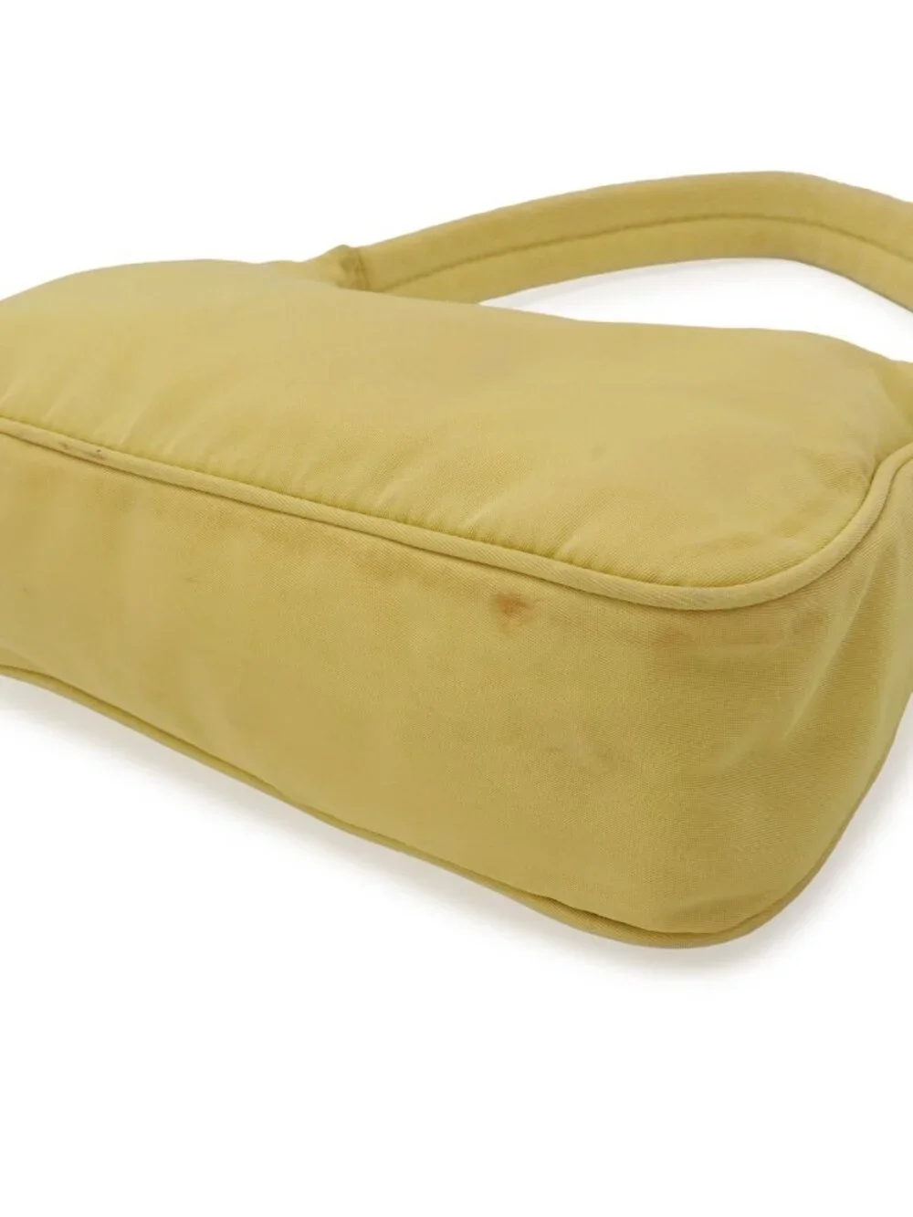 Prada Triangle Logo Pouch Mini Bag Party Nylon Yellow Silver